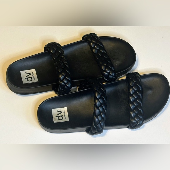dv Dolce Vita Black Braided Slide Sandals Women’s Size 10 - Picture 1 of 3